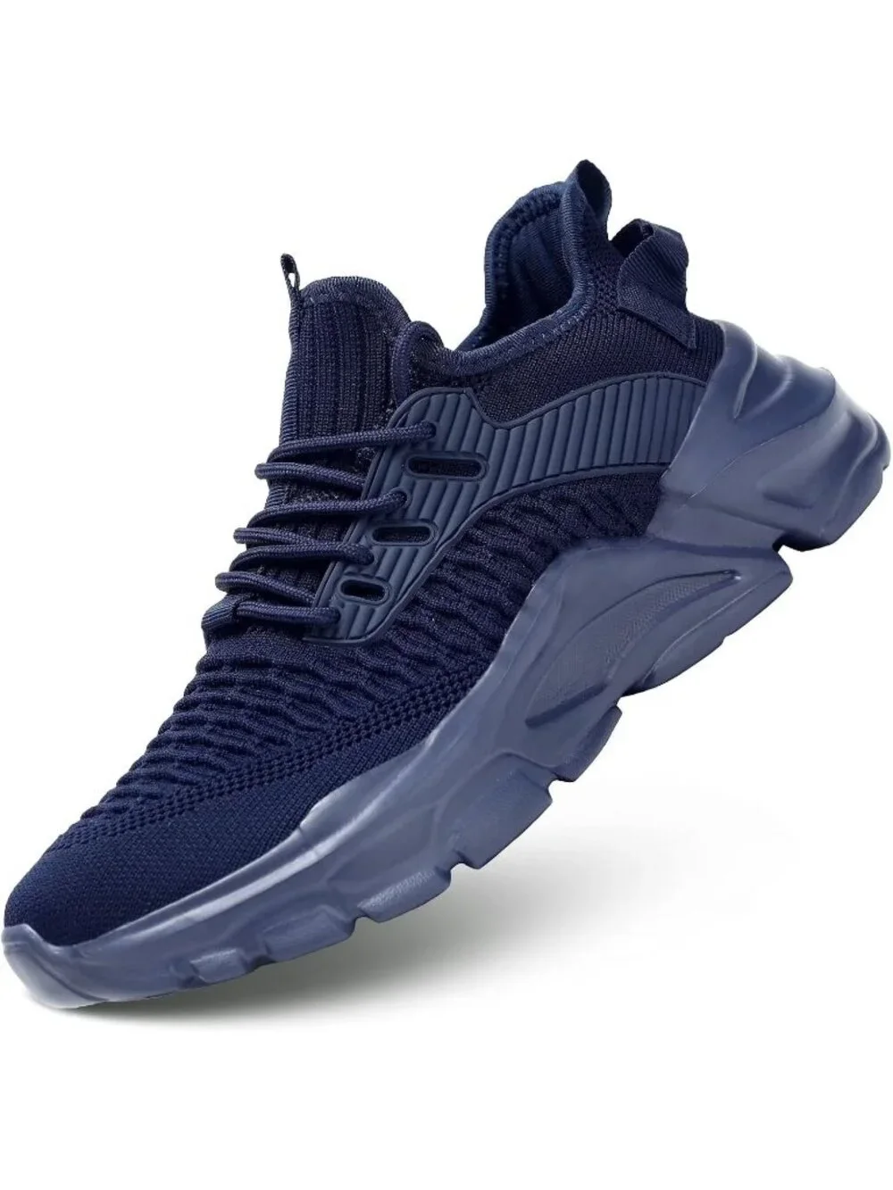 Men's Dark Blue Lightweight Athletic Running Walking Non Slip Sneakers Shoes